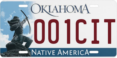 OK license plate 001CIT