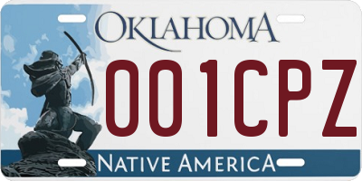 OK license plate 001CPZ