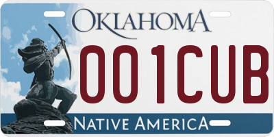 OK license plate 001CUB