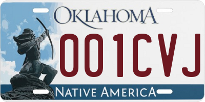 OK license plate 001CVJ