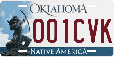 OK license plate 001CVK