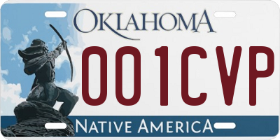 OK license plate 001CVP