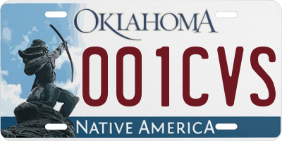 OK license plate 001CVS