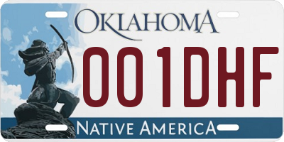 OK license plate 001DHF