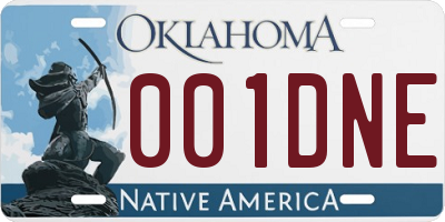 OK license plate 001DNE