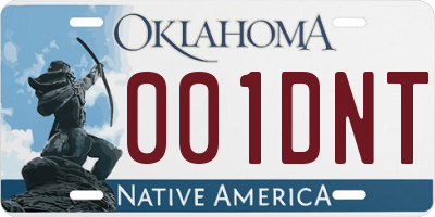 OK license plate 001DNT