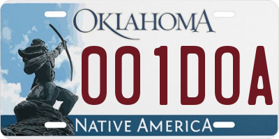 OK license plate 001DOA