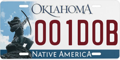 OK license plate 001DOB
