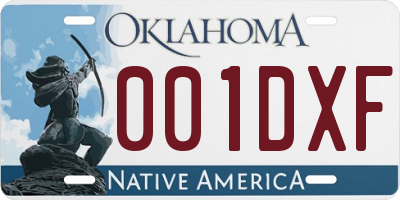 OK license plate 001DXF