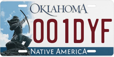 OK license plate 001DYF