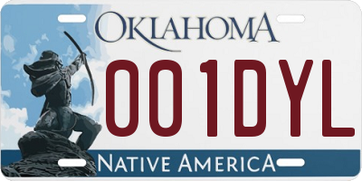 OK license plate 001DYL