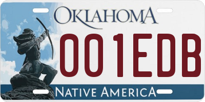 OK license plate 001EDB