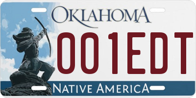 OK license plate 001EDT