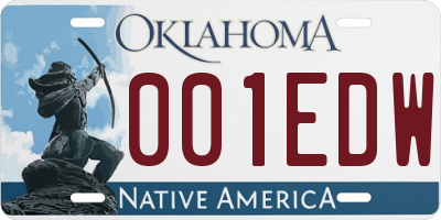 OK license plate 001EDW