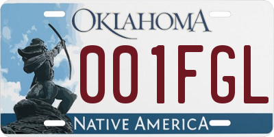 OK license plate 001FGL