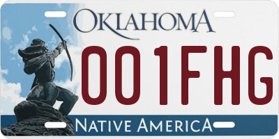 OK license plate 001FHG