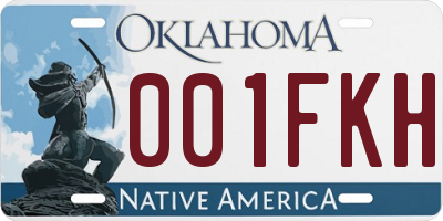 OK license plate 001FKH
