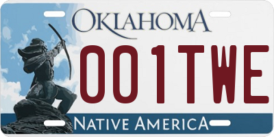 OK license plate 001TWE