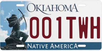 OK license plate 001TWH