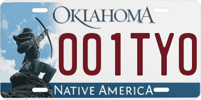 OK license plate 001TYO