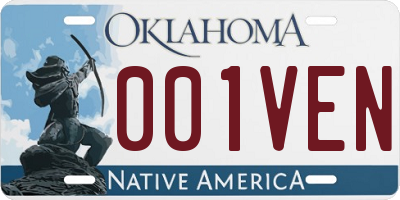 OK license plate 001VEN