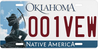OK license plate 001VEW