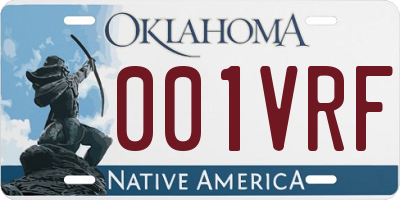 OK license plate 001VRF