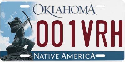 OK license plate 001VRH
