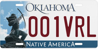 OK license plate 001VRL