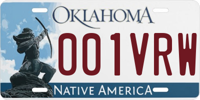 OK license plate 001VRW