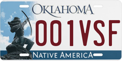 OK license plate 001VSF