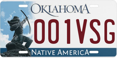 OK license plate 001VSG