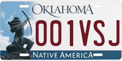 OK license plate 001VSJ