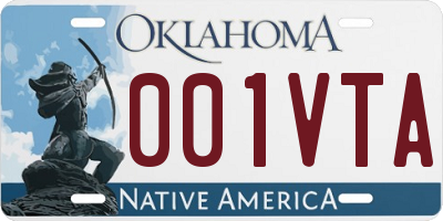 OK license plate 001VTA