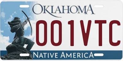 OK license plate 001VTC