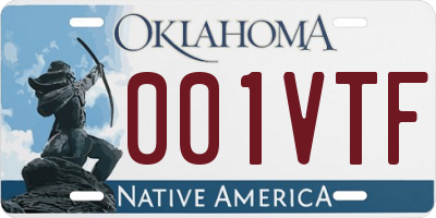 OK license plate 001VTF