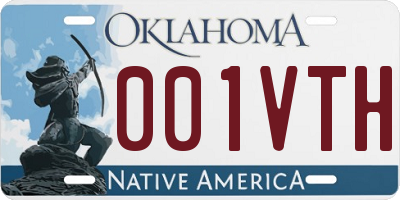OK license plate 001VTH