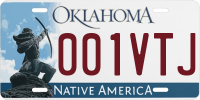 OK license plate 001VTJ