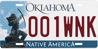 OK license plate 001WNK