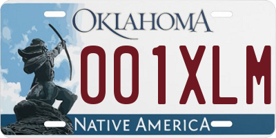 OK license plate 001XLM
