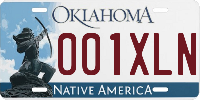 OK license plate 001XLN