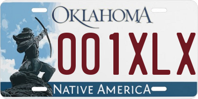 OK license plate 001XLX
