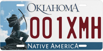 OK license plate 001XMH