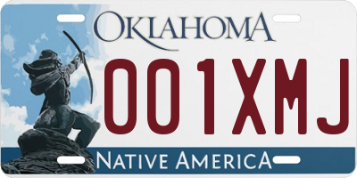 OK license plate 001XMJ