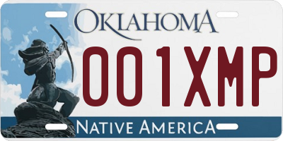 OK license plate 001XMP