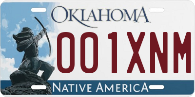OK license plate 001XNM