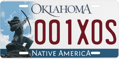 OK license plate 001XOS