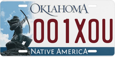 OK license plate 001XOU
