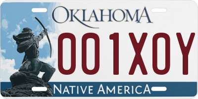 OK license plate 001XOY