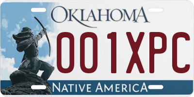 OK license plate 001XPC